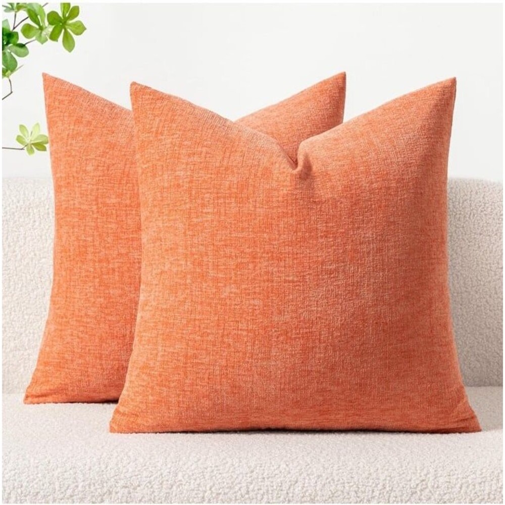 Set of 2 orange 100% cotton pillow covers NWT